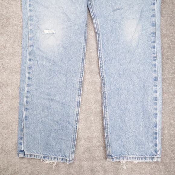 Vintage Carhartt Straight Traditional Fit 38x30 Light Wash Blue Denim Jeans - Picture 8 of 16